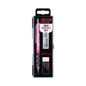 Rotring Tikky Uç Ve Silgi Seti, 0.7 mm Kalem 2b Uç Orta Boy Silgi Mekanik Kurşun Kalem