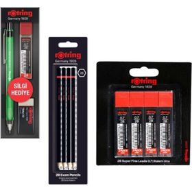 Rotring Visuclick 0.7 mm Yeşil Okul Seti + 4'lü Uç + Sınav Kalemi