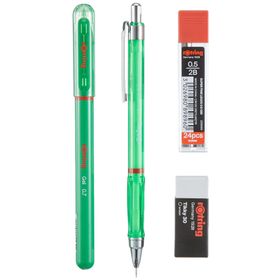Rotring Visuclick Jel Yeşil 0.5 mm Uç Silgi Mekanik Kurşun Kalem Seti