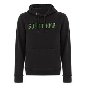 Routefield RFHARDY2122 Hardy Kapüşonlu Normal Kalıp Desenli Siyah Erkek Sweatshirt