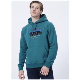 Routefield RFHOOK2122 Hook Bisiklet Yaka Normal Kalıp Desenli Siyah Erkek Sweatshirt
