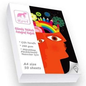Rovi Fine-Art Gümüş Yaldızlı 260 gsm 50 yp A4 Fotoğraf Kağıdı