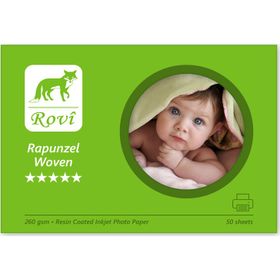 Rovi Rapunzel Dokuma Woven 260gsm 50yp - 10x15 cm Fotoğraf Kağıdı