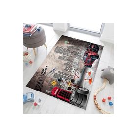 Rovigo RVG0453 Siyah Dijital Baskı Yıkanabilir Kaymaz Taban 120x180 cm Çocuk Halısı