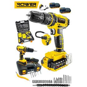 Rowermax Alman Tech 99880VFX Darbeli Ultimate Metal Şanzıman Çift Akülü 24 Parça Şarjlı Matkap