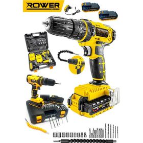 Rowermax Alman Tech 99880VFX Darbeli Ultimate Metal Şanzıman Çift Akülü 24 Parça Şarjlı Matkap