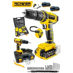 Rowermax Alman Tech 99880VFX Darbeli Ultimate Metal Şanzıman Çift Akülü 24 Parça Şarjlı Matkap