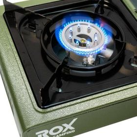 Rox 0188 Haki Yeşil Rüzgarlıklı Ekstra Gaz Girişli Tekli Portatif Kamp Ocağı