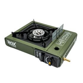 Rox 0188 Haki Yeşil Rüzgarlıklı Ekstra Gaz Girişli Tekli Portatif Kamp Ocağı