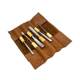 Rox Wood 0126 6 Parça Deri Çantalı Premium Iskarpela Seti