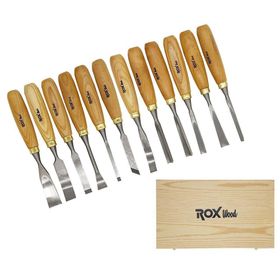 Rox Wood 12 Parça Ahşap Kutulu Ahşap Oyma İskarpela Seti