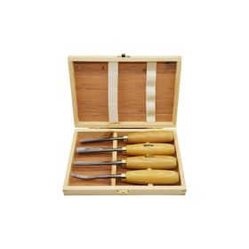 Rox Wood 4 Parça Ahşap Kutulu Ahşap Oyma İskarpela Seti