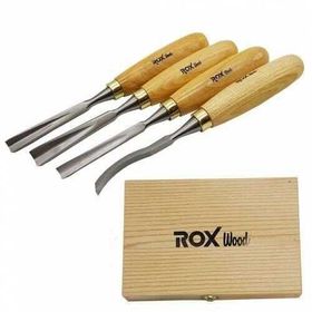 Rox Wood 4 Parça Ahşap Kutulu Ahşap Oyma İskarpela Seti