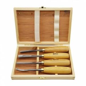 Rox Wood 4 Parça Ahşap Kutulu Ahşap Oyma İskarpela Seti