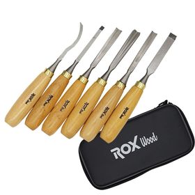 Rox Wood 6 Parça Neopren Çantalı Ahşap Oyma İskarpela Seti