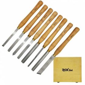 Rox Wood 8 Parça Ahşap Kutulu HSS Ahşap Torna Bıçak Seti
