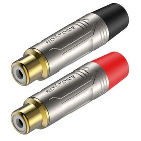Roxtone Rx-j808 Metal Kırmızı-siyah 2 Adet Rca Dişi Jak