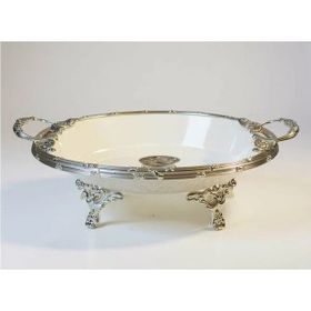 Roy King Classy 21x38x10 cm Gümüş Oval Derin Sunum Tabak