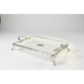 Roy King Classy Dikdörtgen 24x44 cm Gümüş Sunum Tabak
