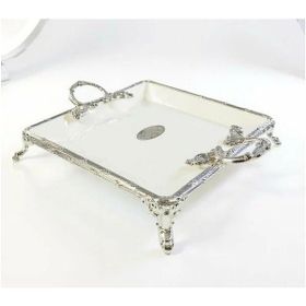 Roy King Classy Kare 24x30 cm Gümüş Sunum Tabak