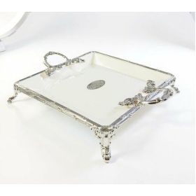 Roy King Classy Kare 24x30 cm Gümüş Sunum Tabak