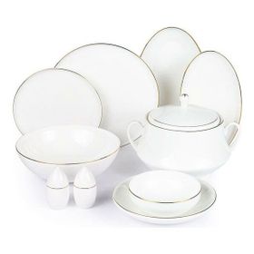 Roy King DSN048 Gold Thin 12 Kişilik 55 Parça Bone China Yemek Takımı