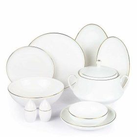 Roy King Gold Thin 12 Kişilik 55 Parça Bone China Yemek Takımı