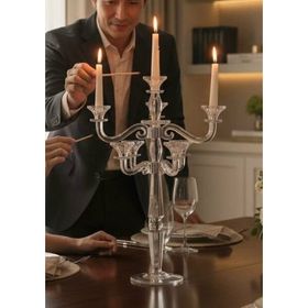 Roy King Kristal 60 cm 7'li Şamdan