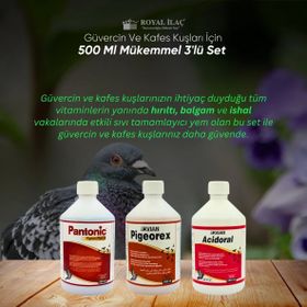 Royal Acidoral Pigeorex Pantonic 3'lü 500 ml Tamamlayıcı Yem Seti