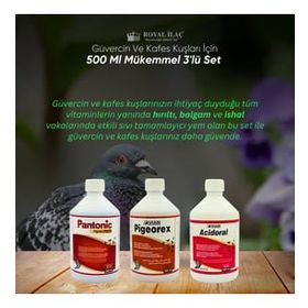 Royal Acidoral Pigeorex Pantonic 3'lü 500 ml Tamamlayıcı Yem Seti