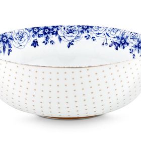 Royal Altın Puantiyeli 20 cm Beyaz Kase