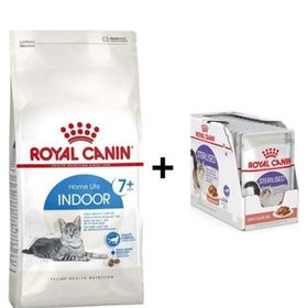 Royal Canin 1,5 kg Indoor 7+ Yaşlı Kuru Kedi Maması + 12 Adet Yaş Mama