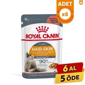 Royal Canin Care Hair Skin Tüy ve Deri Sağlığı İçin Pouch 6x85 gr Konserve Kedi Maması