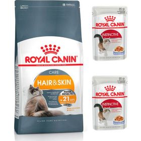 Royal Canin Hair Skin Care Tüy Güzelliği 4 kg Kedi Maması + Royal Canin 2 Adet Yaş Mama