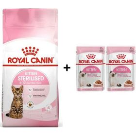 Royal Canin Kitten Sterilised Kısırlaştırılmış Yavru 2 kg Kedi Maması + 2 Adet Yaş Mama Hediye