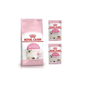 Royal Canin Kitten Yavru 2 kg Kuru Kedi Mama+Kitten Pouch 2x85 gr Yaş Mama