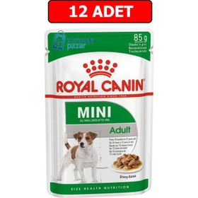 Royal Canin Mini Adult 12x85 gr Soslu Pouch Köpek Yaş Konserve Mama
