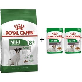 Royal Canin Mini Adult +8 Yaş 2 kg Yaşlı Köpek Maması + 2 Adet Hediye Yaş Mama