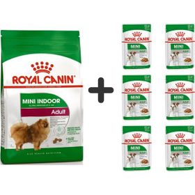 Royal Canin Mini Indoor Adult 1.5 kg Köpek Maması + 6 Adet Yaş Mama