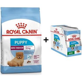 Royal Canin Mini Indoor Puppy 1,5 kg Yavru Köpek Maması + 12 Adet Yaş Mama