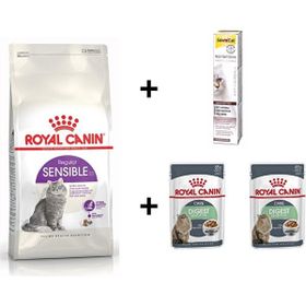 Royal Canin Sensible 33 4 kg Kuru Kedi Maması + 2x85 gr RC Yaş Mama + 20 gr GimCat Malt