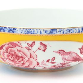 Royal Çiçek Desenli Sarı 17 cm Kase