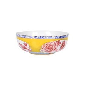 Royal Çiçek Desenli Sarı 17 cm Kase