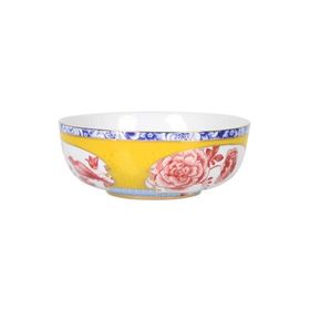 Royal Çiçek Desenli Sarı 17 cm Kase