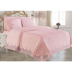 Royal Home Ebru Pudra 230 x 250 cm 6 Parça Fransız Battaniye Takımı
