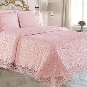 Royal Home Ebru Pudra 6 Parça Fransız Battaniye Takımı
