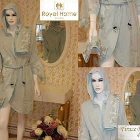 Royal Home Firuze Turkuaz 4 Parça Kadın Bornoz Seti