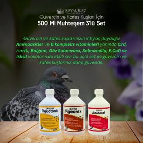 Royal Pigeotonic Pigeorex Acidoral 3'lü 500 ml Tamamlayıcı Yem Seti