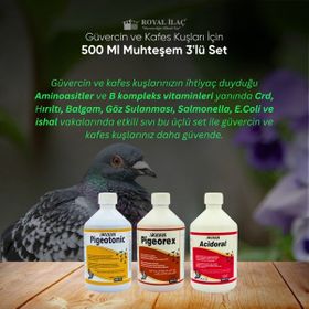Royal Pigeotonic Pigeorex Acidoral 3'lü 500 ml Tamamlayıcı Yem Seti