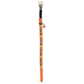 Royale Pets 30 cm Turuncu Desenli Lastikli Zilli Silikon Kedi Boyun Tasması
